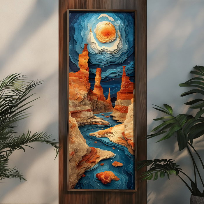 Wallity Pintura Decorativa en MDF con Marco 40 x 120 cm Multicolor